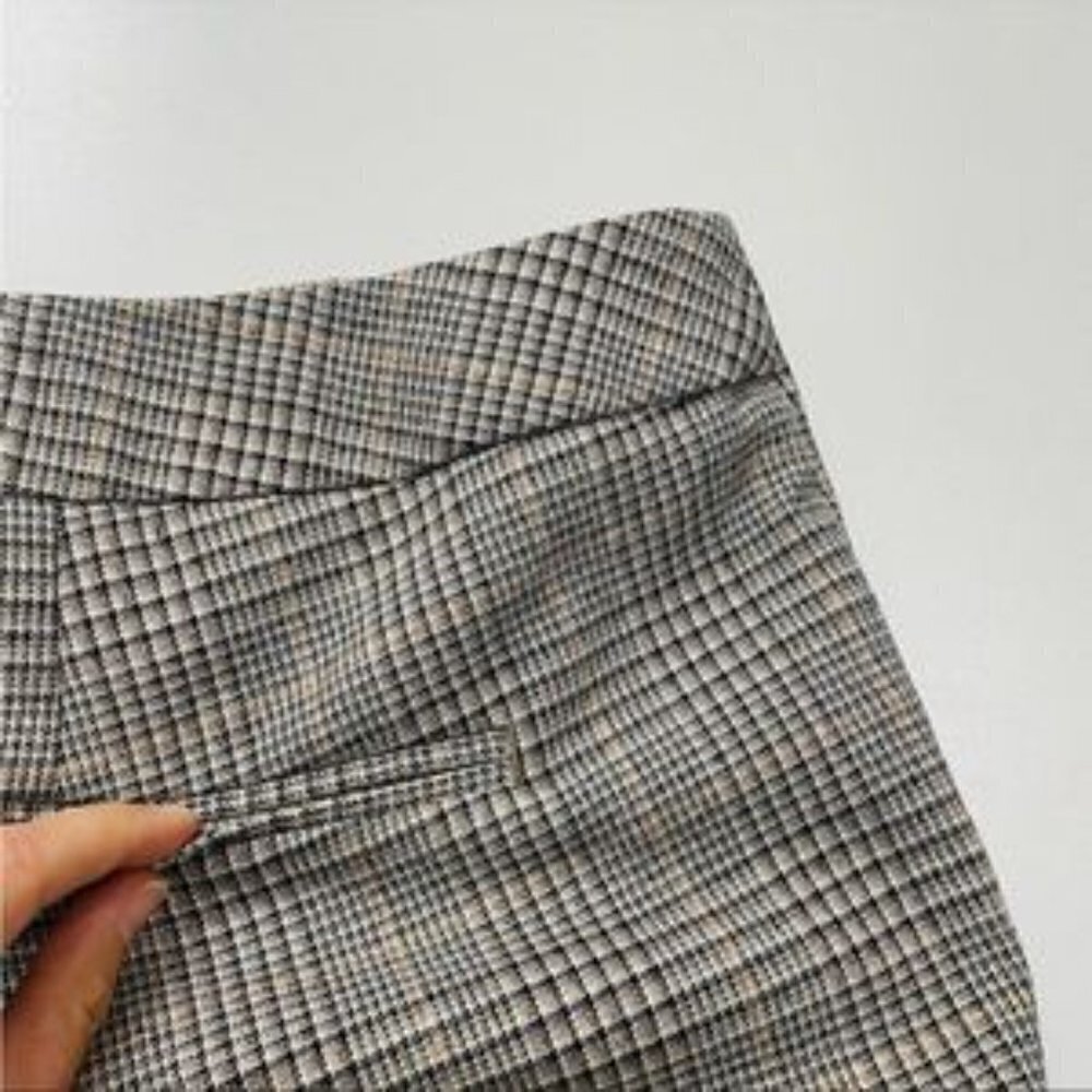 Chico's Trouser Pant So Slimming Plaid Houndstooth Neutral Metallic Bootcut Smal - Picture 6 of 15